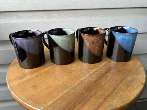 Vintage Colorful Speckled Color Block Retro Art Deco Ceramic Mugs 10oz Japan-4