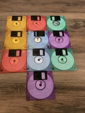 Lot of 10 Memorex IBM Formatted 2SHD 1.44mb Floppy DisksClear Colors Cool Discs