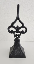 Vintag Cast Iron Fleur-De-Lis Fence Finial Gate Post Scroll Topper Decor 9.5"