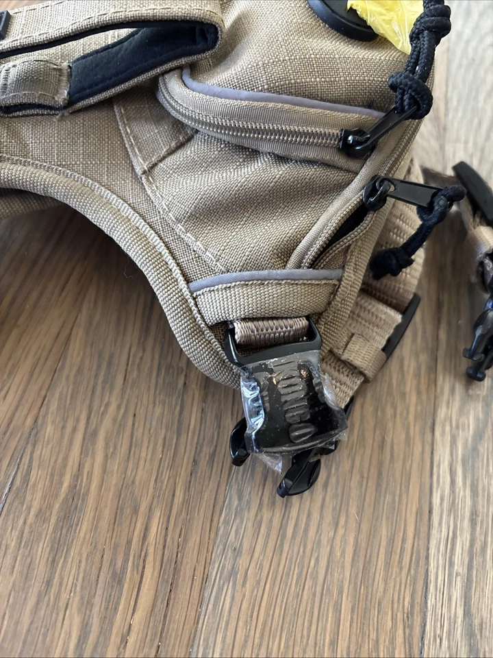 Kong Small Dog Utility Harness Tan With Poop Bag Pouch Tactical - Image 3 of 4