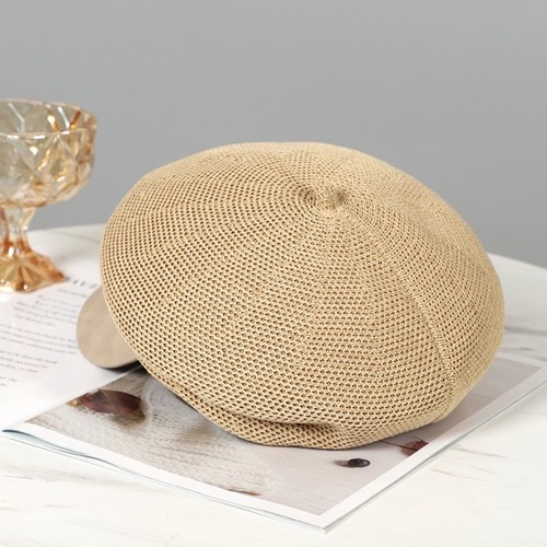 Korean Hollow Knitted Beret Y2k Beanie Cap Vintage Painter Berets Girls - Photo 12/17