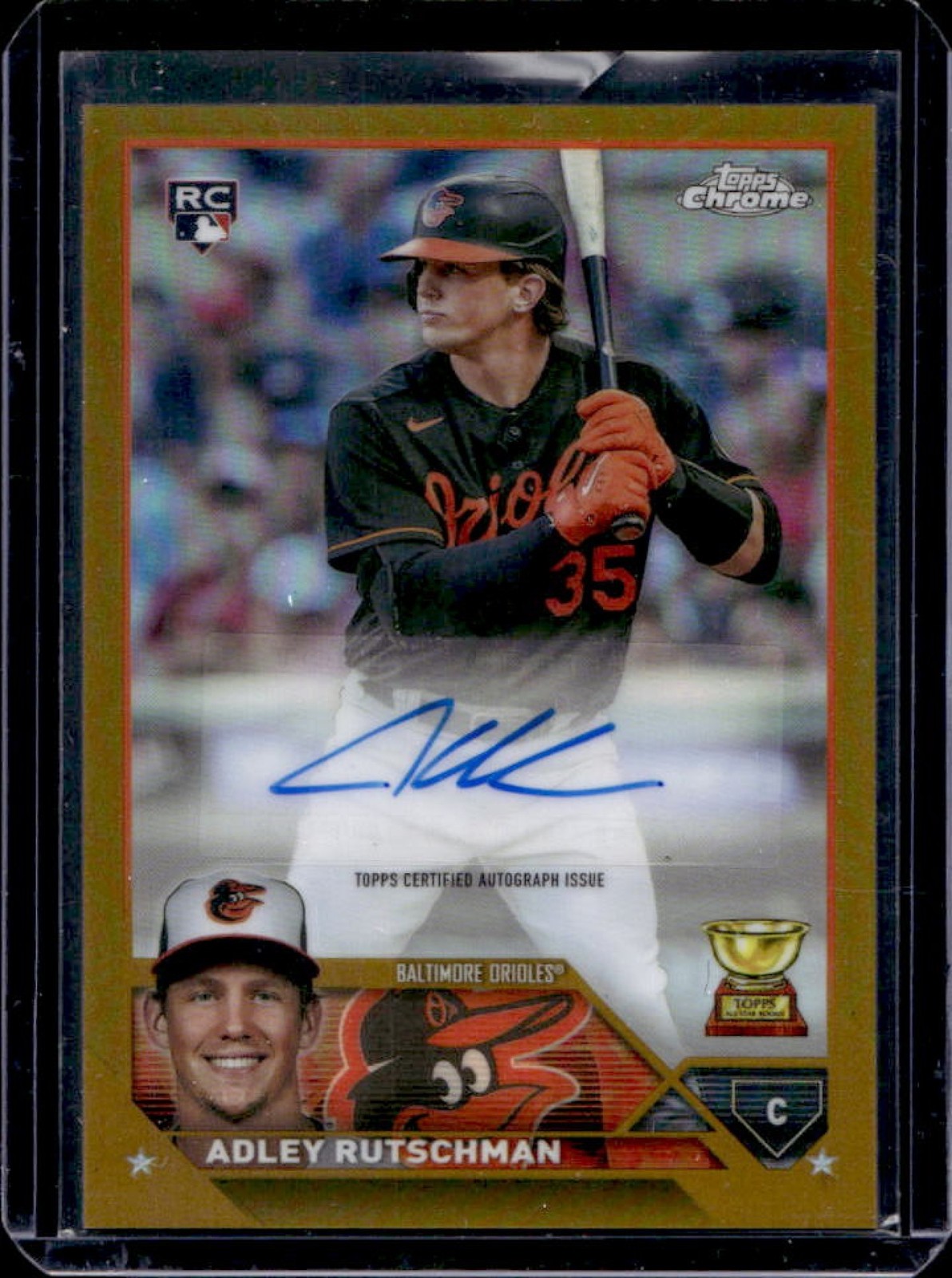 2023 Topps Chrome Update Adley Rutschman Auto RC Gold Refractor #/50 Orioles