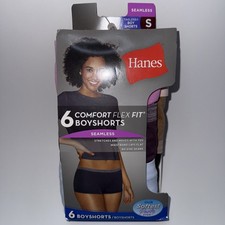 Hanes Underwear Womens 6 small Boyshorts Comfort Flex Fit Seamless 6 Pair