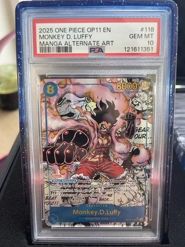 2025 ONE PIECE OP11-118 MONKEY D LUFFY MANGA ALT ART English PSA 10 GEM MINT