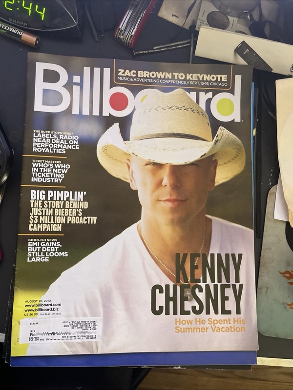 Kenny Chesney cover Billboard magazine August 28,2010 Justin Bieber