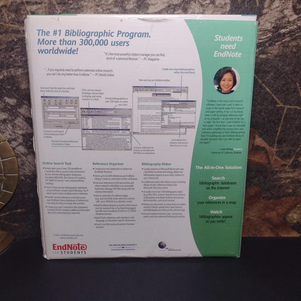EndNote For Students V5 (Windows Edition, CD ROM) Bibliography creation Software - Image 4 of 4
