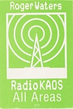 ROGER WATERS 1987 RADIO KAOS TOUR GREEN ALL AREAS BACKSTAGE PASS / PINK FLOYD