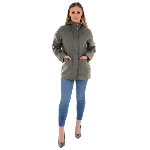 LADIES RAINCOAT WOMENS WATERPROOF FESTIVAL HOODED COAT PARKA RUBBERISED JACKET - Picture 31 of 33