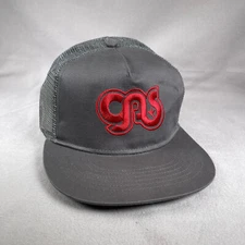 Cas Hat Mens One Size Gray Trucker Cap Mesh Back Embroidered Flat Bill Otto Cap