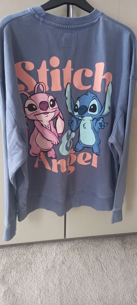 Primark Disney Lilo Stitch Women's Ladies Sweatshirt Blue Jumper Sweater  Small