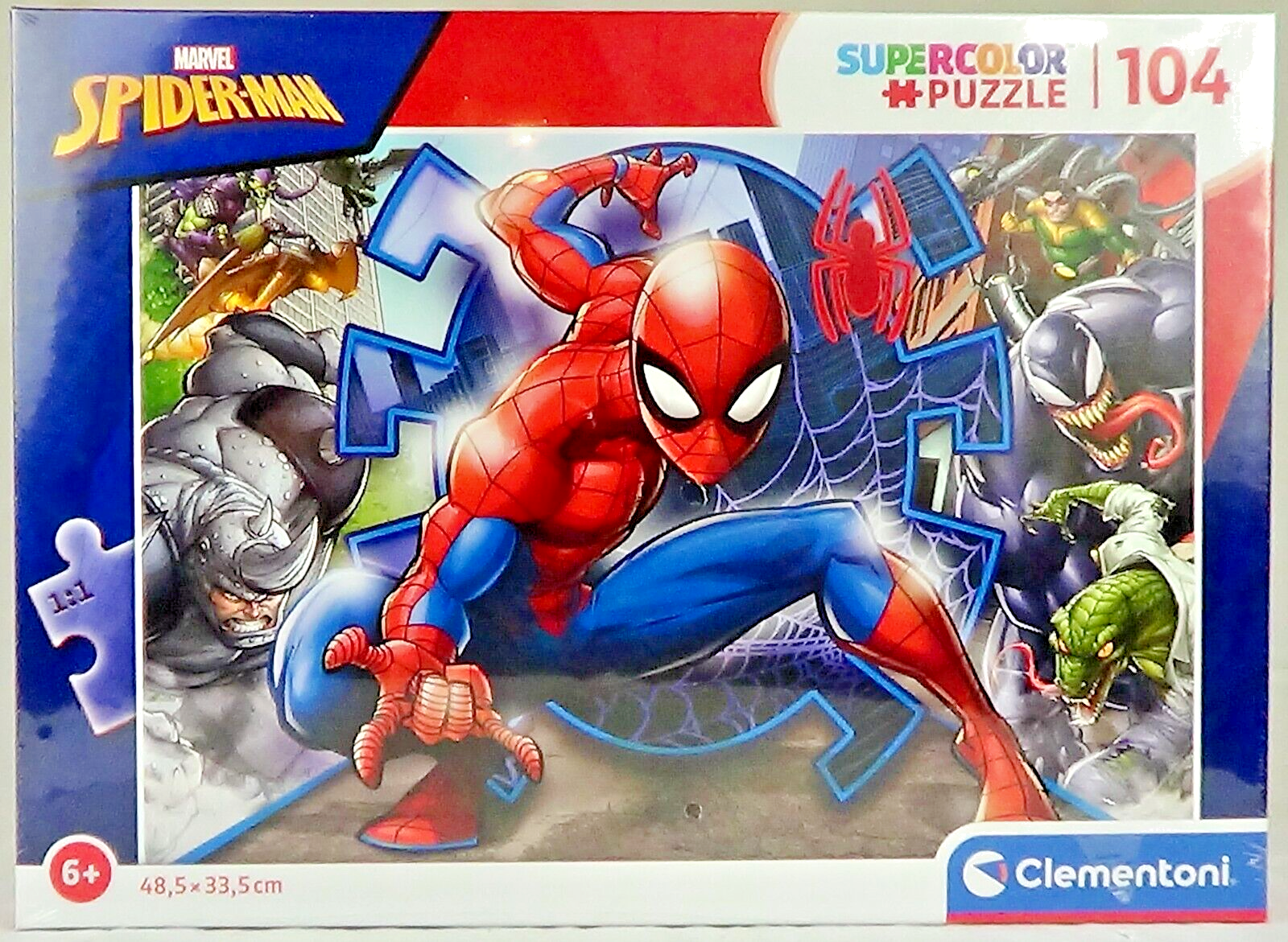 Marvel Spiderman Supercolor Jigsaw Puzzle Clementoni 104 Pieces Age 6y+