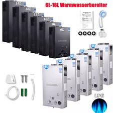  6L-18L Warmwasserbereiter Durchlauferhitzer LPG Propan Wasserspeicher Boiler