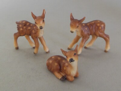 Rehkitze Reh Kitz (1,8 -3,3 cm) 3 Stück für Figuren Größe 11 - 12 cm Holz bemalt