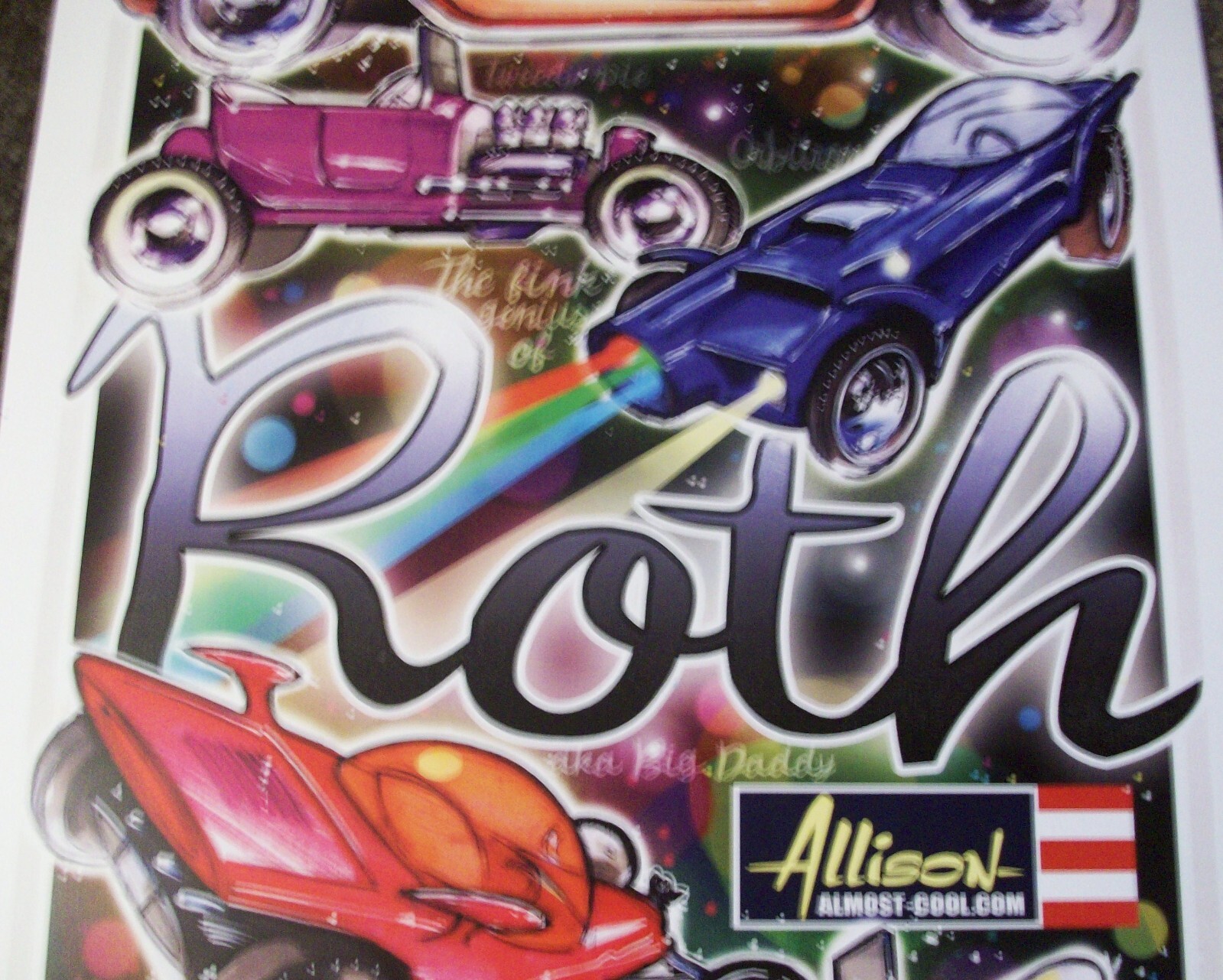 RARE Ed Roth Rat Fink Art Poster Print Signed ORBITRON BANDIT OUTLAW ...