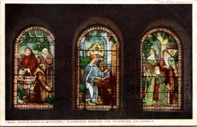 Window From Mission Santa Ines Santa Cecilia windows Glenwood Mission Inn Riverside CA postcard D1 | eBay
