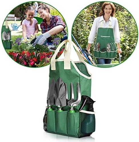 11-Piece Gardening Tool Set, Garden Tool Kit with Tote Bag, Adjustable Apron, an - Picture 4 of 7