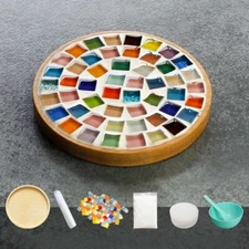 I DO Mosaic Tile Tea Coaster DIY Kit Circular Round Rainbow Cup Holder 223727
