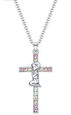 Cross Necklace Baptism Gifts girl women Christening religious cross Necklace