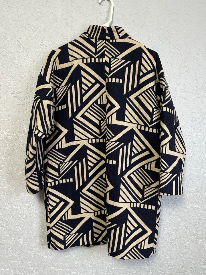 旧海军中号海军蓝和棕褐色印花开襟外套西南 M27 — 第 3/4 张图片