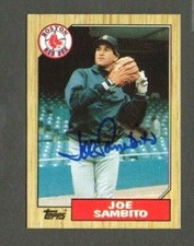 Joe Sambito 1987 Topps authentic autographed card Red Sox