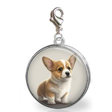 Pembroke Welsh Corgi Puppy Dog Charm Bracelet Purse Charm Photo Jewelry