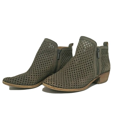 taupe perforated booties