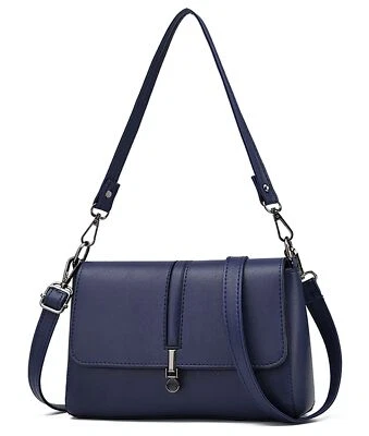 GIL DESIGN Damen Handtasche, Umhängetasche, Schultertasche, Abendtasche, elegant - blau