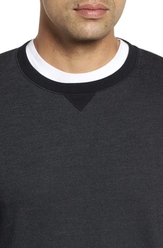 Travis Mathew Fink Long Sleeve Shirt Sweater Sharkskin Black Size Small NWT - Picture 2 of 8