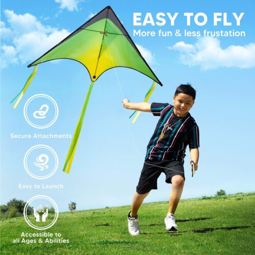 Syncfun 3 Packungen Large Delta Kite Easy to Fly Riesige Drachen Stranddrachen für Kinder - Bild 3 von 7