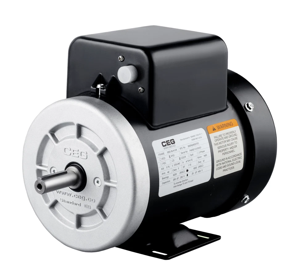 Single Phase NEMA Electric Motor 240V 0.75kW 1HP 1400rpm FRAME 56 1Ph CSCR 1/2" - Image 2 of 3