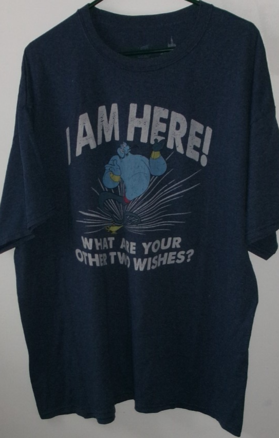 ALTRA Parchi Disney BLU SONO QUI! QUALI SONO GLI ALTRI TUOI DUE DESIDERI? T SHIRT XXL