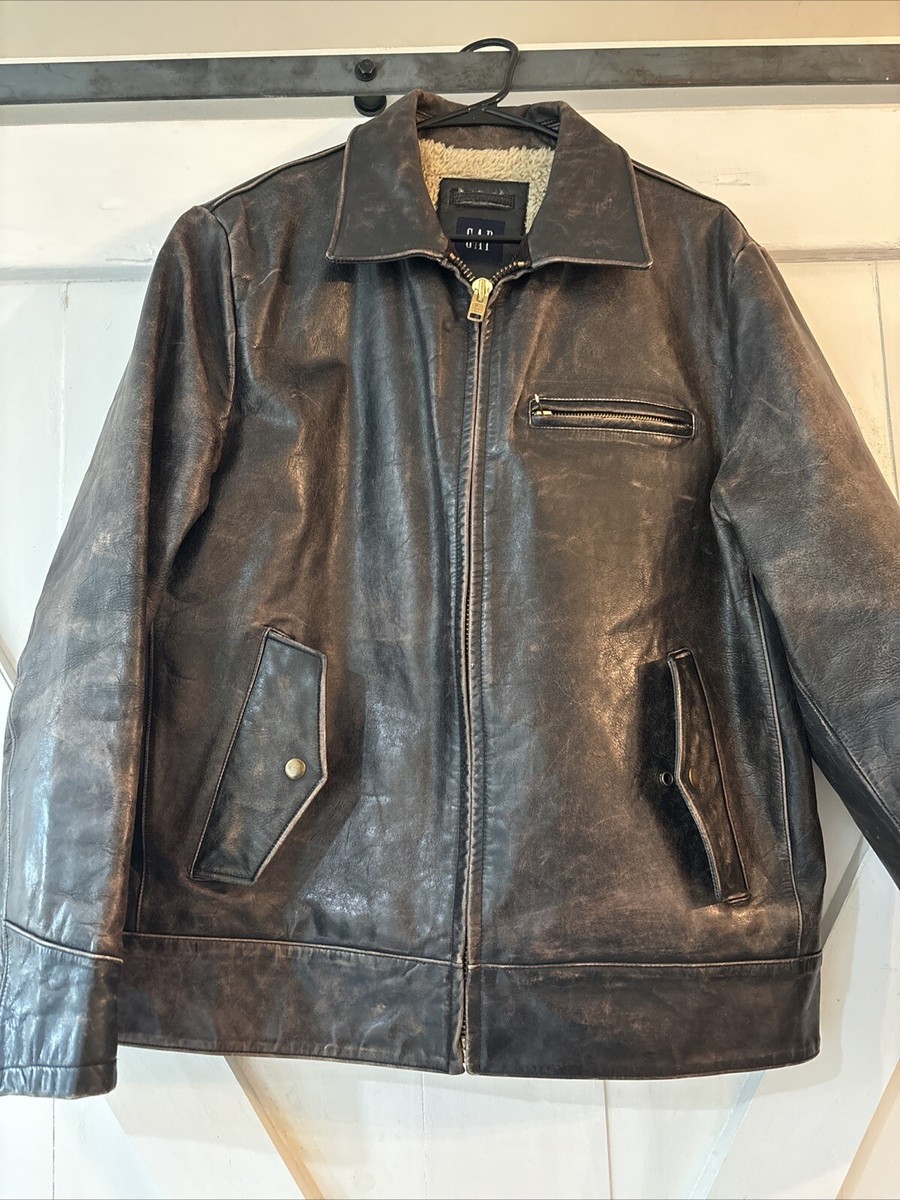 Vintage GAP Men's Leather Jacket Size Medium Genuine Leather Vintage GAP Men's Leather Jacket Size Medium Genuine Leather