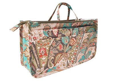 Patterned Purse Handbag Tote Pocketbook Bag Organizer Insert With Zipper Handle 