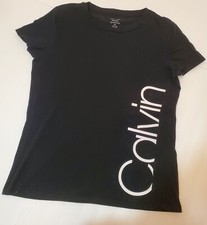 Calvin Klein  Womens Sz.L  Black Short Sleeve Stretch Performance Pullover T Shirt