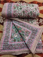 Indian hand made block print cotton quilt 100 cotton jaipuri famous razai quilt
