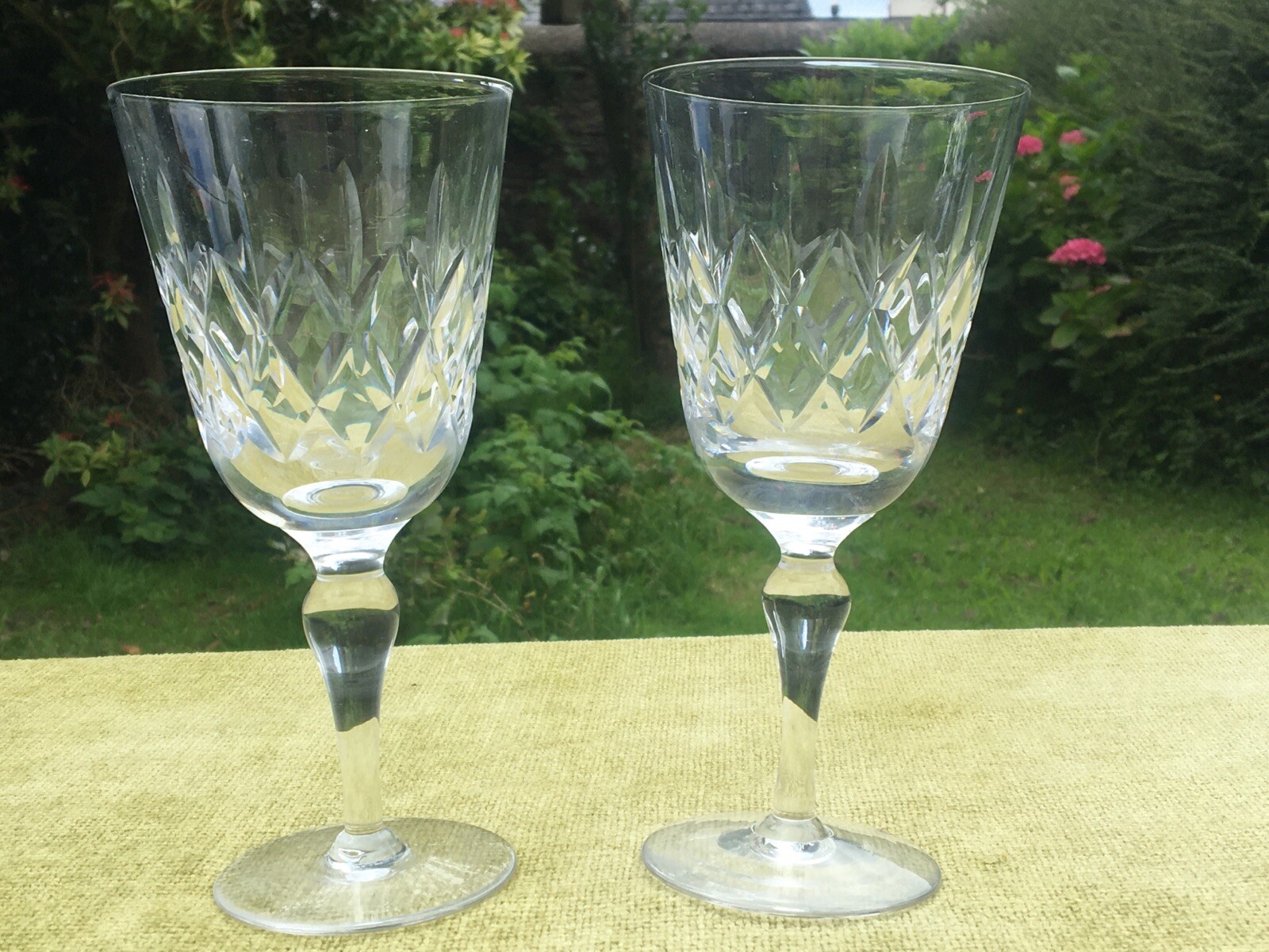 Stuart Crystal glass Tintern pattern 7 5/8" high Water Goblet similar