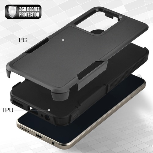 Para Cricket Outlast 5G 2024 - Estuche Híbrido Doble Capa a Prueba de Golpes Impacto - Imagen 3 de 26