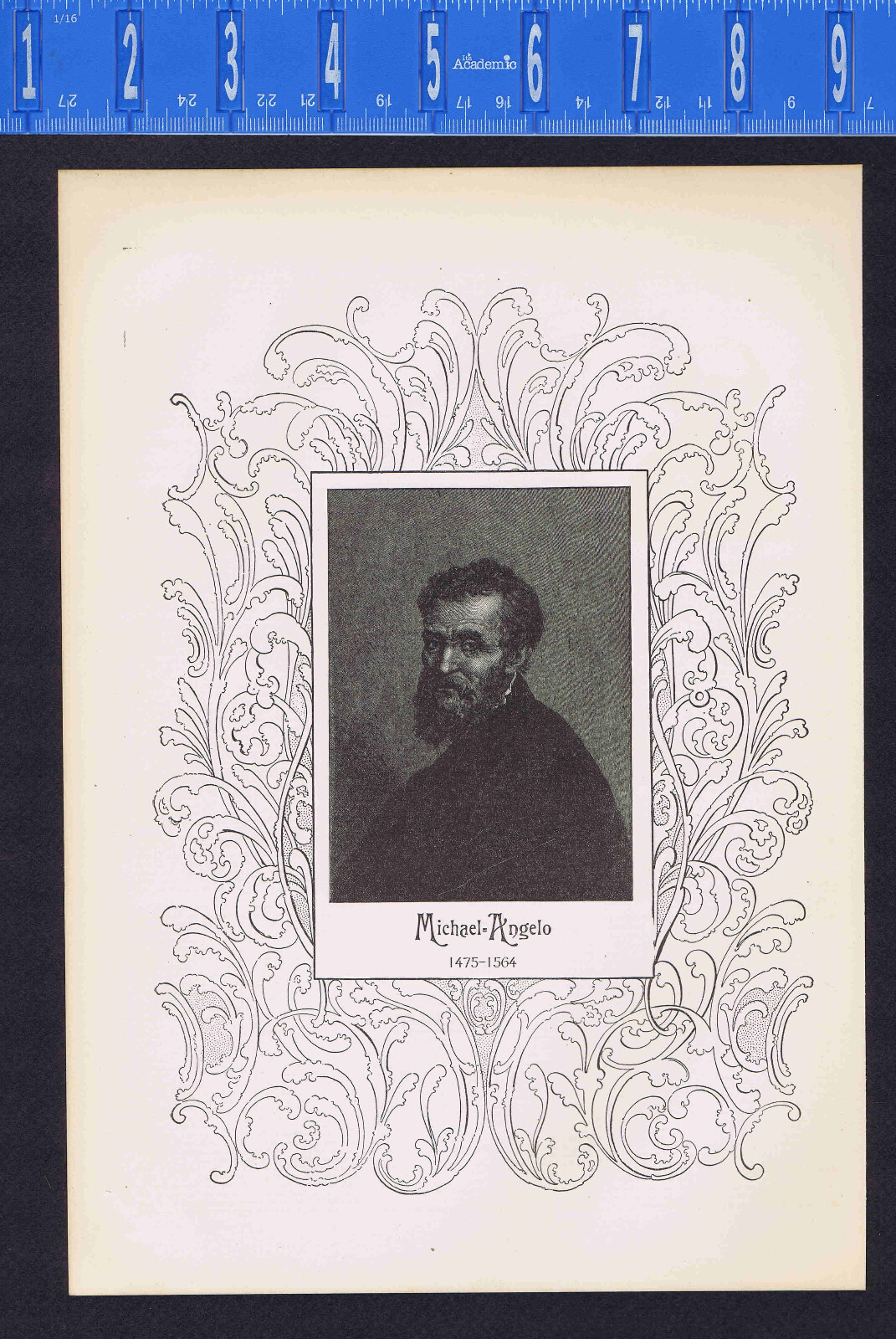 Michelangelo Italian Artist Portrait Print 1895 Renaissance Master