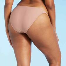 Juniors' Cheeky Bikini Bottom - Xhilaration Beige Size Large 8-10