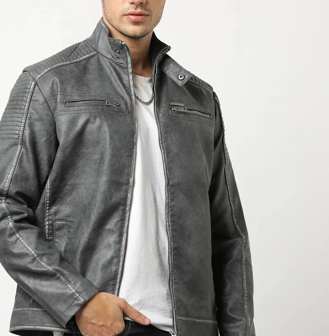 Leather Jackets Men's Biker Jackets Elegance Rider Motorcycle Genuine Lambskin