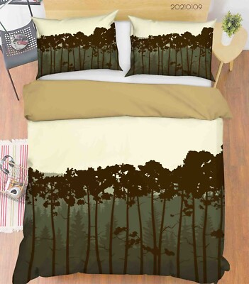 3D Forest Abstract Landscape Quilt Cover Set Bedding Sets Pillowcases Queen 10