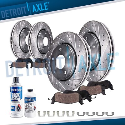10pc Front Rear Drilled Disc Rotors Brake Pads for Discovery Range Rover Sport