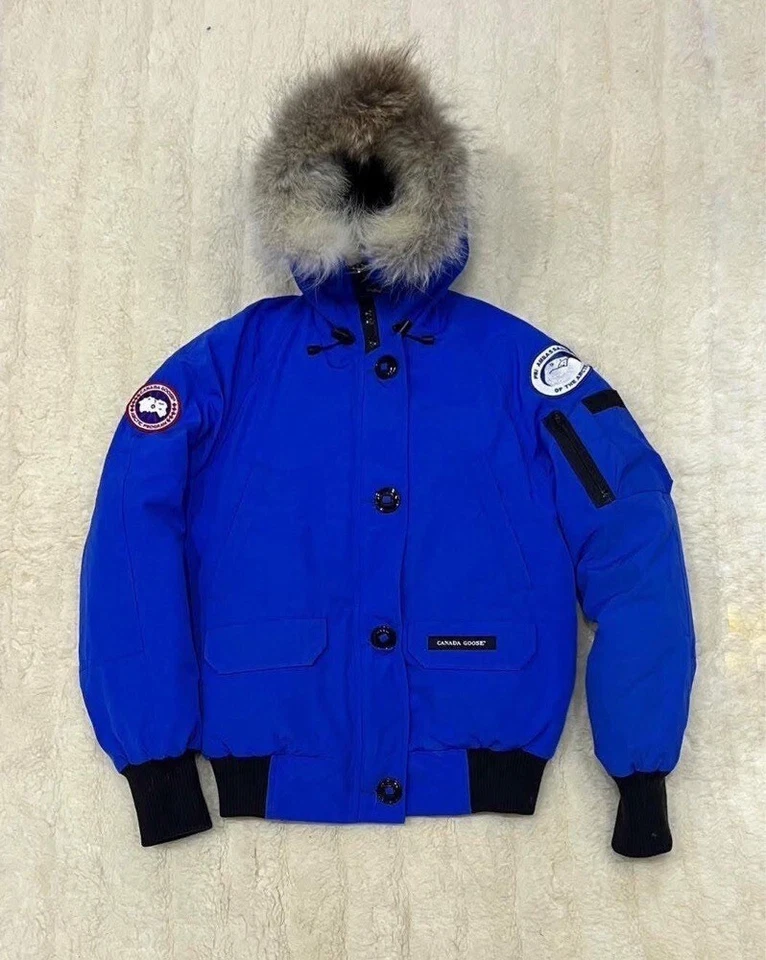 Chaqueta de bombardero Canada Goose Chilliwack PBI para mujer azul real piel real talla S Foto 2 de 3