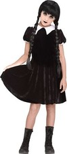 Gothic Girl Wednesday Child Girls Costume NEW