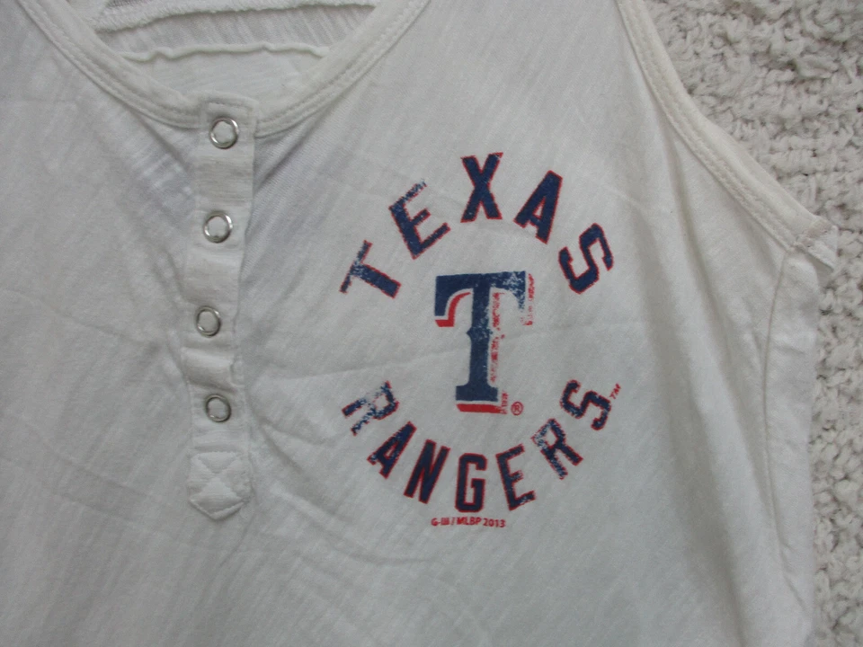 Touch Texas Rangers Shirt Small Adult White Tank Top Sleeveless Logo Womens S - Image 3 of 4