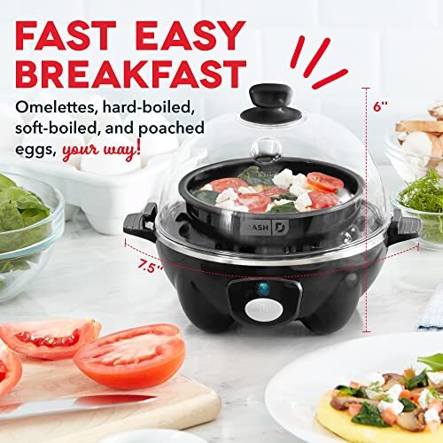 DASH Rapid Egg Cooker 6-Egg Capacity Electric for Hard Boiled Poached Scrambled and Omelets DASH Rapid Egg Cooker 6-Egg Capacity Electric for Hard Boiled Poached Scrambled and Omelets