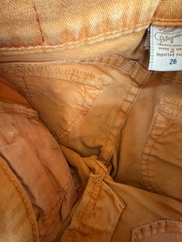 True Religion Disco Joey Womens 26 Tan Brown Orange Flared Jeans Y2K 90s NWOT - Picture 6 of 16