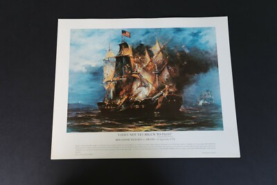 Vtg Lithograph By Anton Fischer We Have Not Yet Begun to Fight 