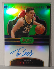 2017-18 Select Rookie Signatures Prizms Neon Green  Indiana Pacers TJ Leaf 18/65