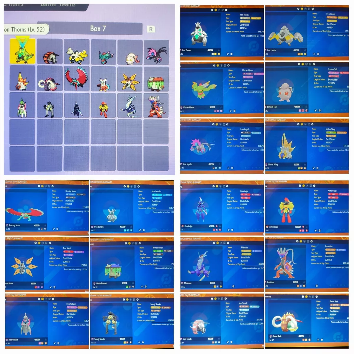 Pokemon Scarlet and Violet ✨Shiny 6IV Paradox Pokemon (ALL Scarlet  EXCLUSIVES)✨